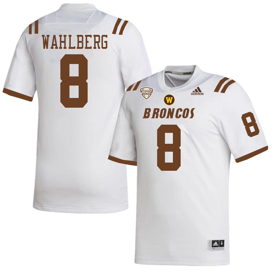 #8 Jacob Wahlberg Western Michigan Broncos College Football Jerseys Stitched-White